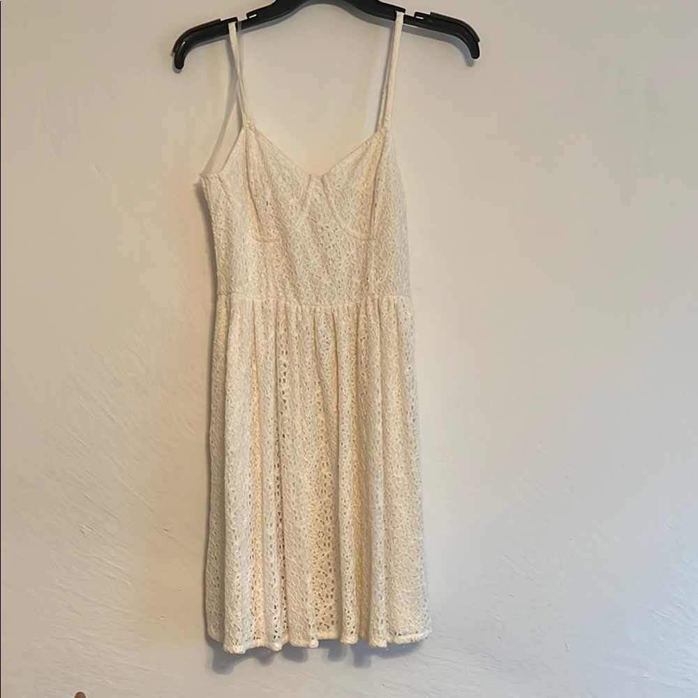 Elegant cream off white Lace Dress